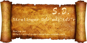 Strelinger Dömötör névjegykártya